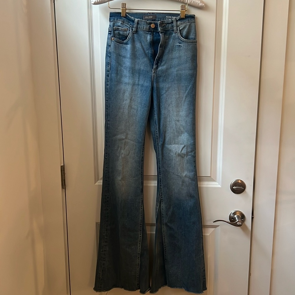 DL 1961 medium wash high-rise flared Jean size 24